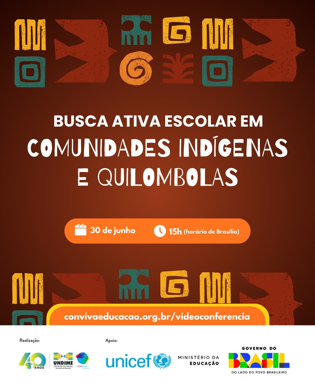 Live debate a implementação da Busca Ativa Escolar em comunidades indígenas e quilombola