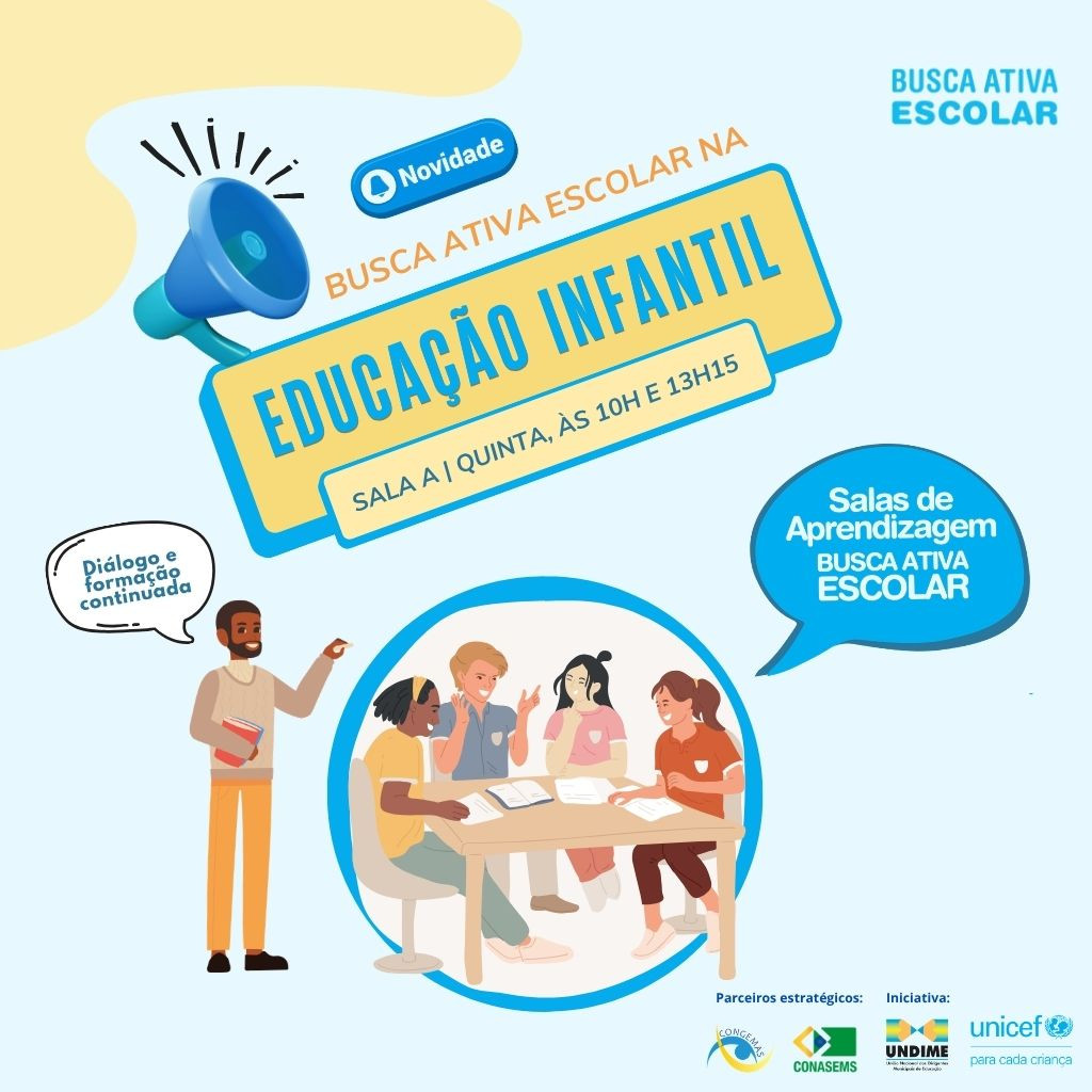 Salas de Aprendizagem abordará o uso da estratégia Busca Ativa Escolar na Educação Infantil