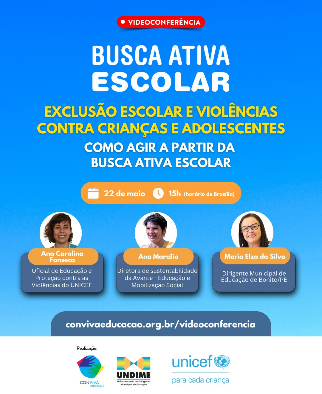 Videoconferência sobre evasão escolar e violências ocorre nesta quinta-feira, 22/5, às 15hs Videoconferência sobre evasão escolar e violências ocorre nesta quinta-feira, 22/5, às 15hs
